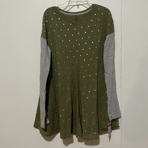 Youth XL Cat & Jack Top, Green and Grey